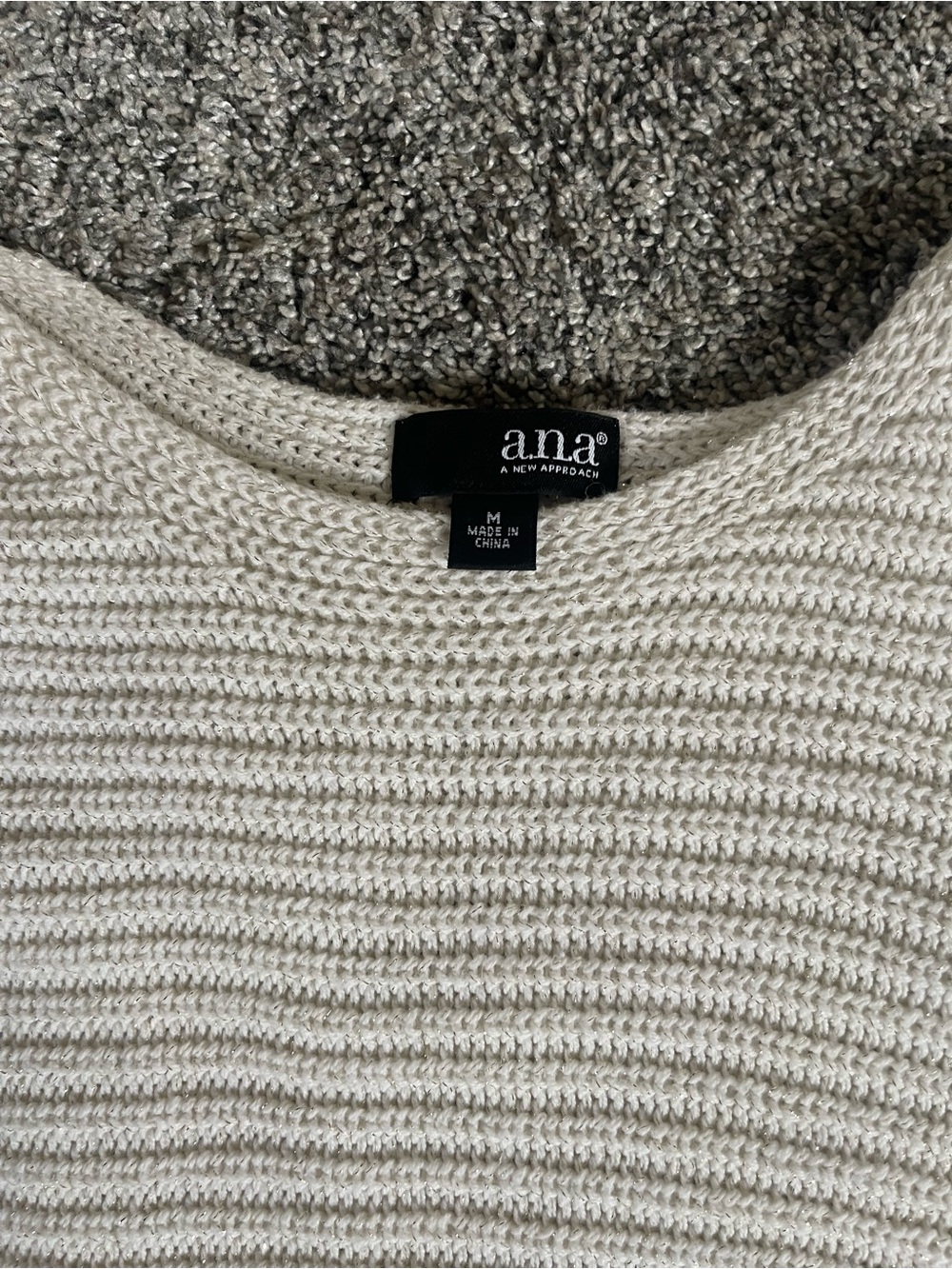 a.n.a Cream Scoopneck Lightweight Knit Sweater - Picture 2 of 3